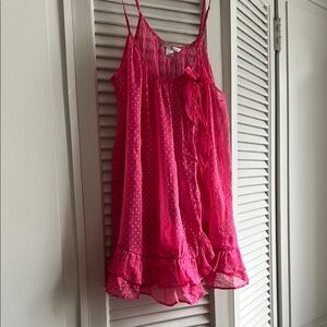 Luxurious Pink Satin Chemise Sleepwear